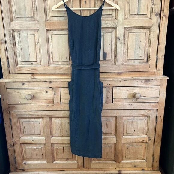 Avec Les Filles 2 Black Tank Dress Sun Kissed Adjustable Straps Large Pockets - Picture 14 of 15